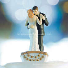 Wedding Couple in Rowboat Bride & Groom Cake Topper Figurine